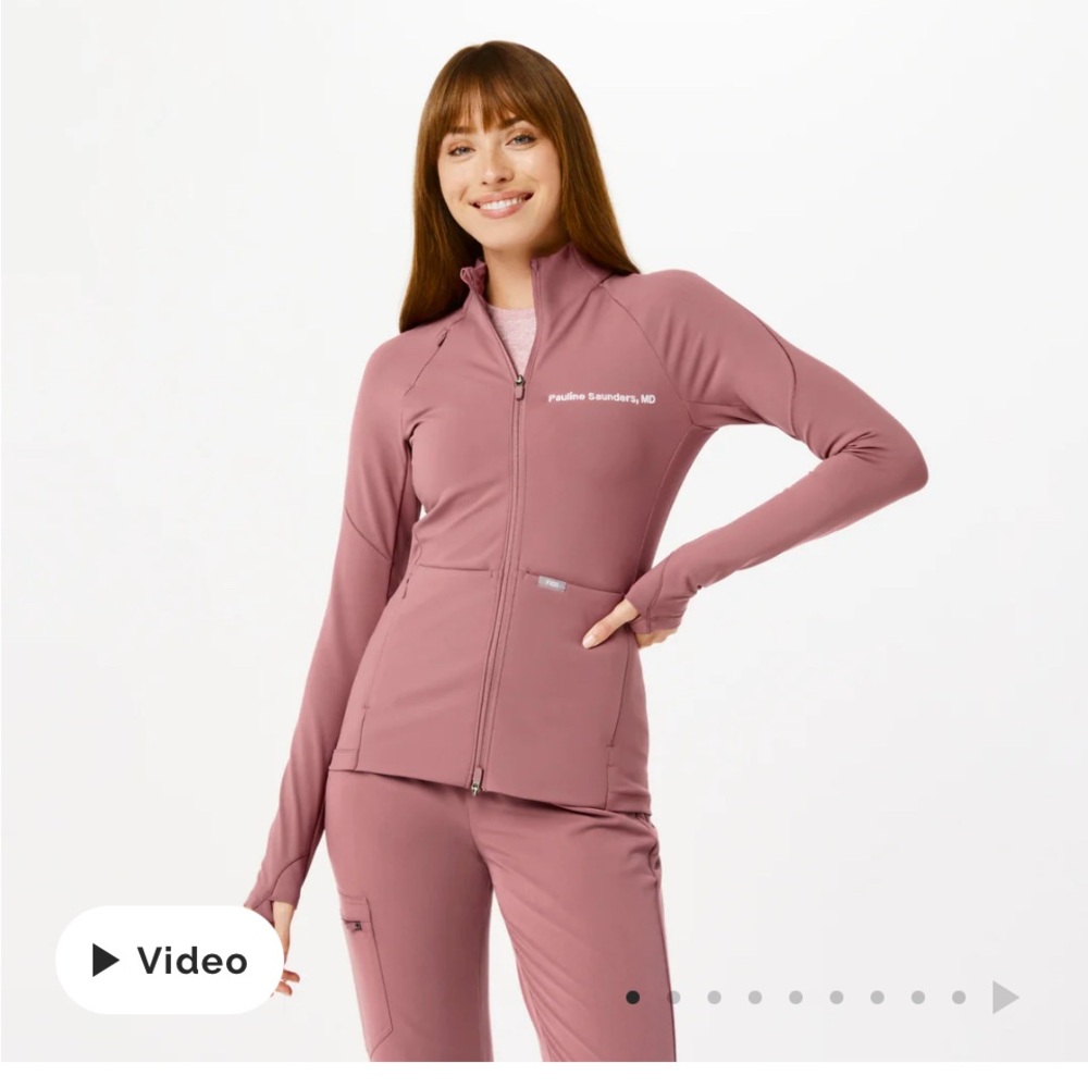 Figs Dusty Rose Women's Full-Zip Jacket